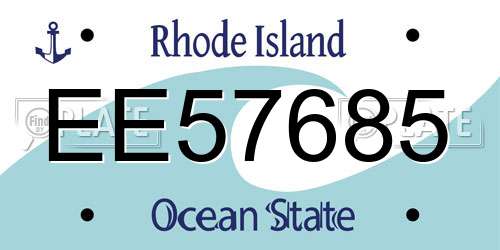 EE57685 Rhode Island License Plate