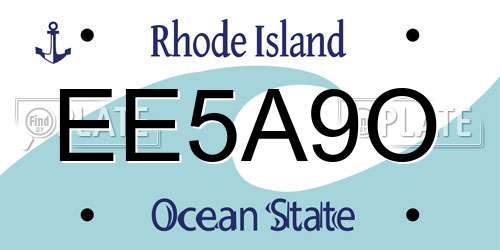 EE5A9O Rhode Island License Plate