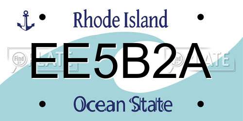 EE5B2A Rhode Island License Plate