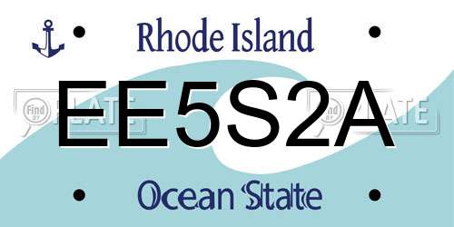 EE5S2A Rhode Island License Plate