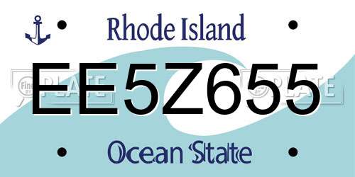 EE5Z655 Rhode Island License Plate