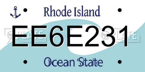 EE6E231 Rhode Island License Plate