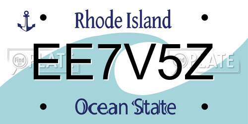 EE7V5Z Rhode Island License Plate