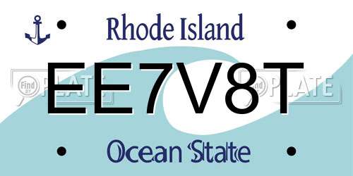 EE7V8T Rhode Island License Plate