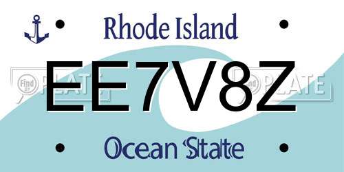 EE7V8Z Rhode Island License Plate