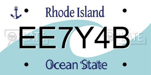 EE7Y4B Rhode Island License Plate