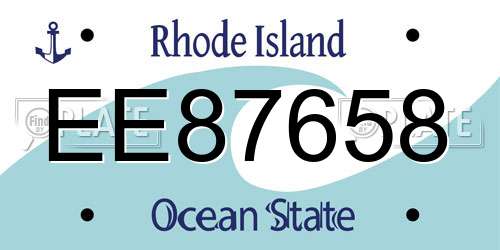 EE87658 Rhode Island License Plate