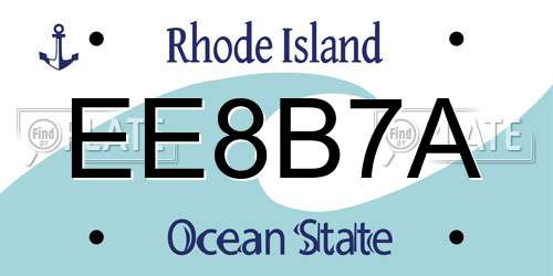 EE8B7A Rhode Island License Plate