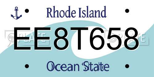 EE8T658 Rhode Island License Plate