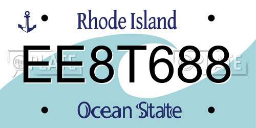EE8T688 Rhode Island License Plate