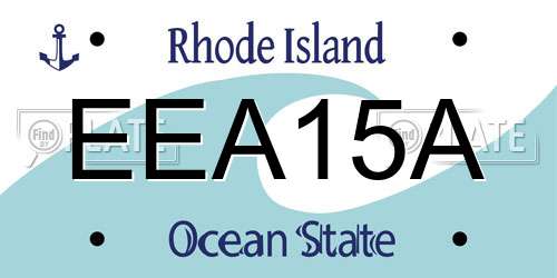 EEA15A Rhode Island License Plate