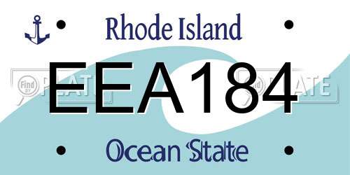 EEA184 Rhode Island License Plate