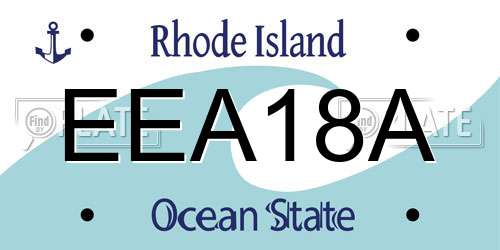 EEA18A Rhode Island License Plate