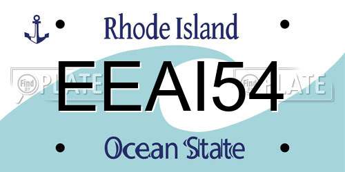 EEAI54 Rhode Island License Plate