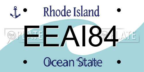 EEAI84 Rhode Island License Plate