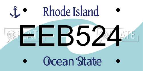 EEB524 Rhode Island License Plate