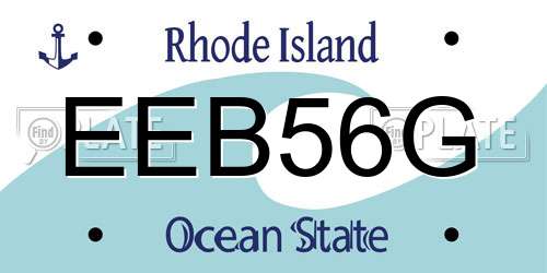 EEB56G Rhode Island License Plate