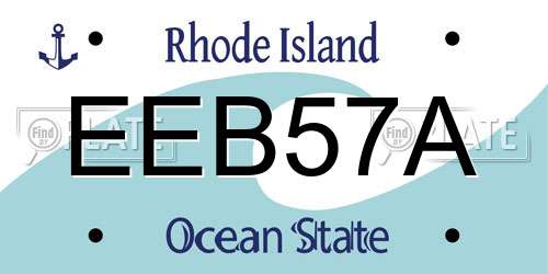 EEB57A Rhode Island License Plate