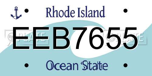 EEB7655 Rhode Island License Plate