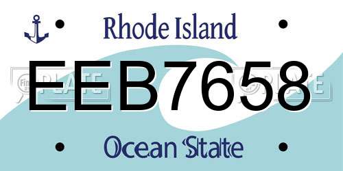 EEB7658 Rhode Island License Plate