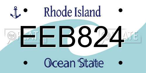 EEB824 Rhode Island License Plate