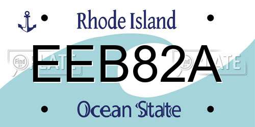 EEB82A Rhode Island License Plate
