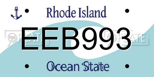 EEB993 Rhode Island License Plate