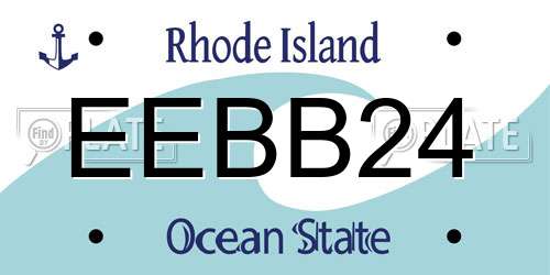 EEBB24 Rhode Island License Plate