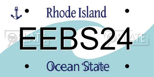EEBS24 Rhode Island License Plate