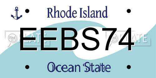 EEBS74 Rhode Island License Plate