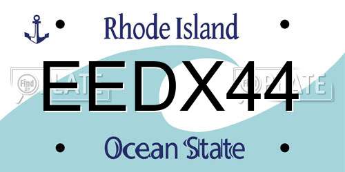 EEDX44 Rhode Island License Plate