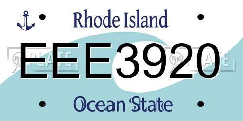 EEE3920 Rhode Island License Plate