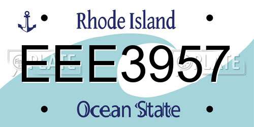 EEE3957 Rhode Island License Plate
