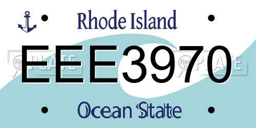 EEE3970 Rhode Island License Plate