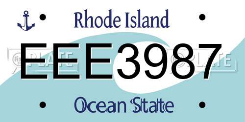 EEE3987 Rhode Island License Plate