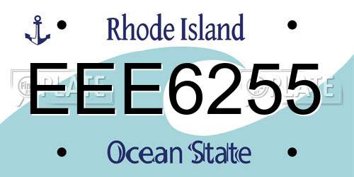 EEE6255 Rhode Island License Plate