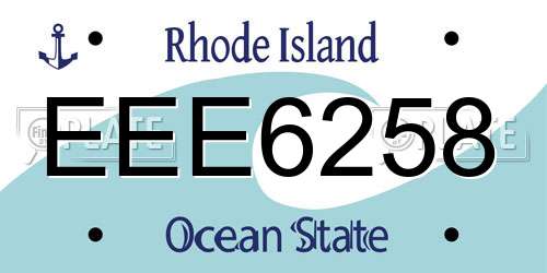 EEE6258 Rhode Island License Plate