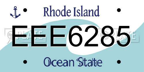 EEE6285 Rhode Island License Plate