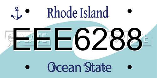 EEE6288 Rhode Island License Plate