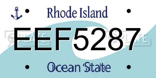 EEF5287 Rhode Island License Plate