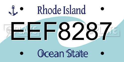 EEF8287 Rhode Island License Plate