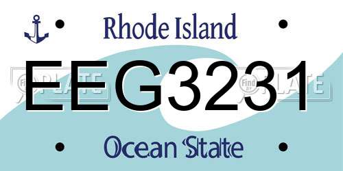 EEG3231 Rhode Island License Plate