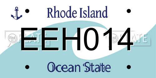 EEH014 Rhode Island License Plate