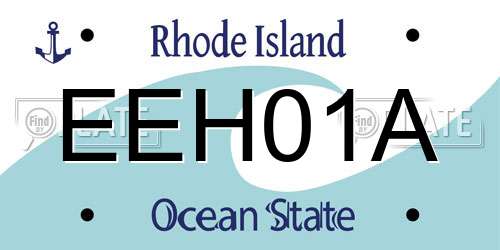 EEH01A Rhode Island License Plate