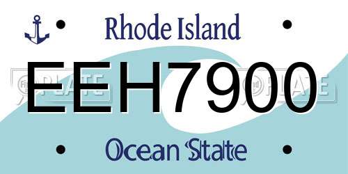 EEH7900 Rhode Island License Plate