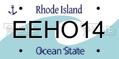 EEHO14 Rhode Island License Plate