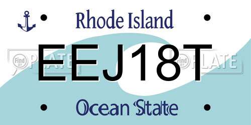 EEJ18T Rhode Island License Plate