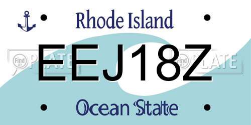 EEJ18Z Rhode Island License Plate