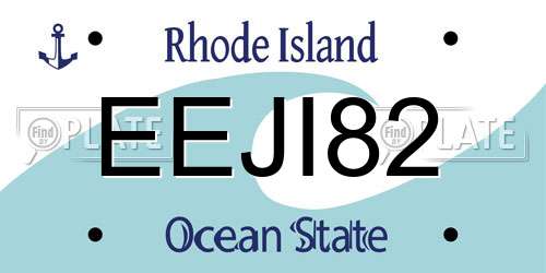 EEJI82 Rhode Island License Plate
