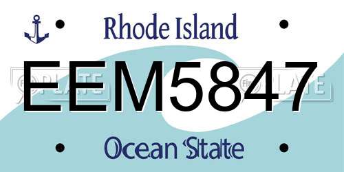 EEM5847 Rhode Island License Plate